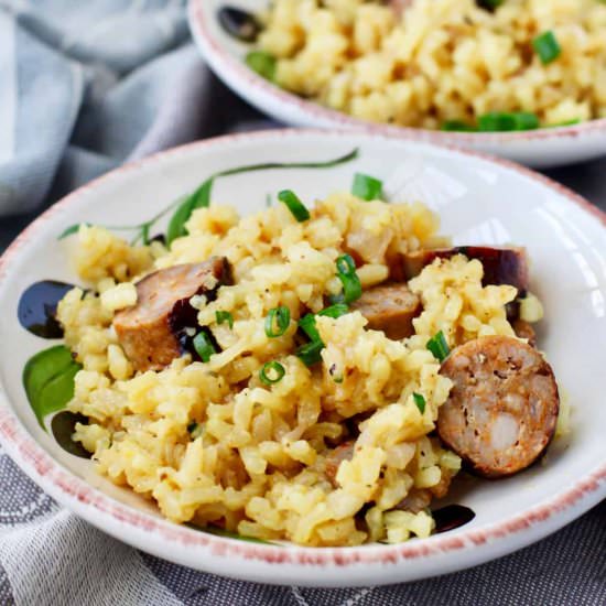 Saffron Risotto with Sausage