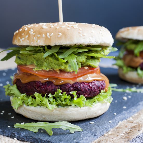 Smoky Vegan Beet Burger