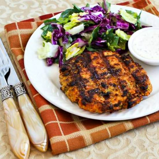 Grilled Salmon Burgers Caper Mayo