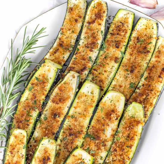 Roasted Zucchini with Breadcrumbs