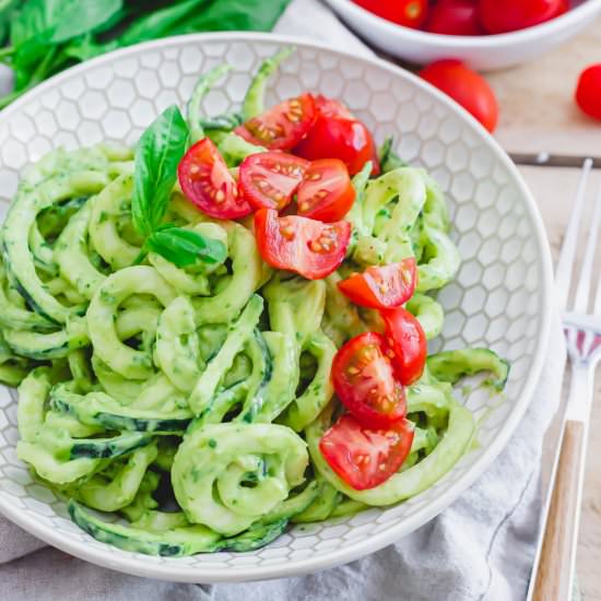 Zoodles with Creamy Avocado sauce