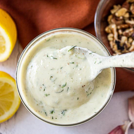 Creamy Vegan Walnut Salad Dressing