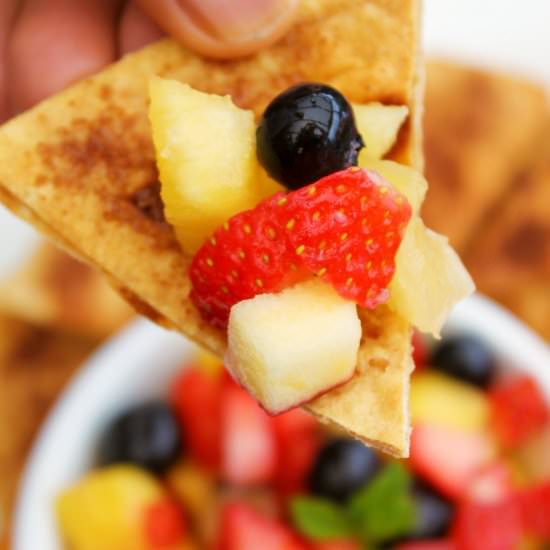 Fruit Salsa with Cinnamon Chips