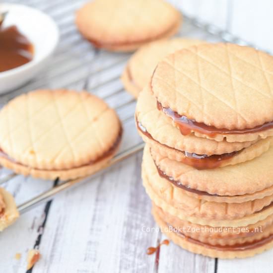 Dutch cookies filled with syrup