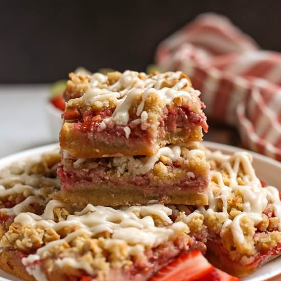 Paleo Strawberry Rhubarb Pie Bars