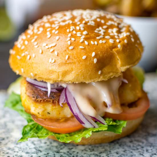Sweet Chilli Halloumi Burgers