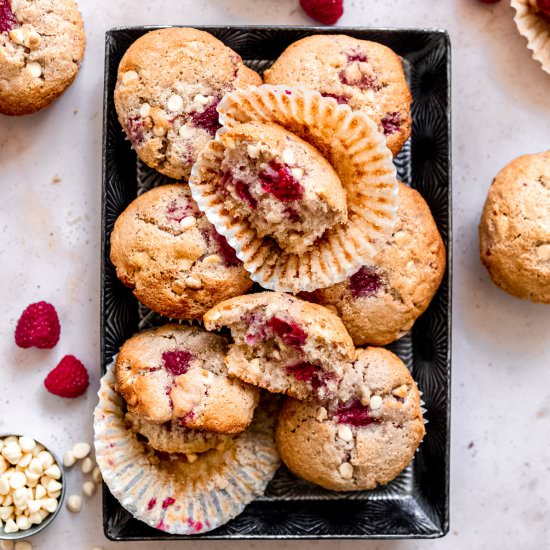 Raspberry White Chocolate Muffins