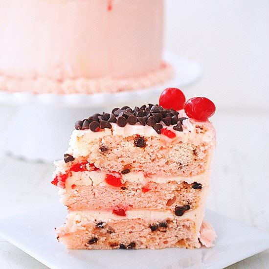 Cherry chocolate chip cake