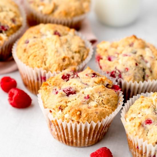 White Chocolate Raspberry Muffins