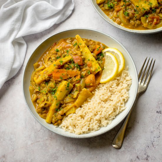 Creamy Parsnip Curry with lentils