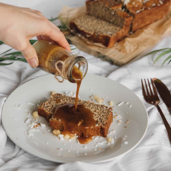 Island Banana Bread with Rum Sauce