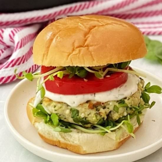 Spinach Feta Chicken Burger