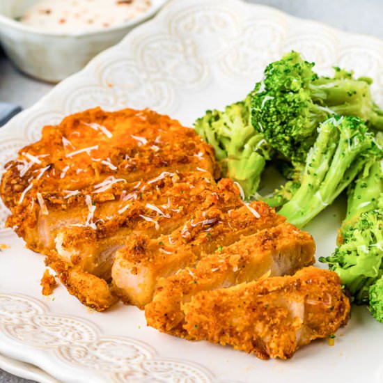 Air Fryer Parmesan Crusted Pork Cho