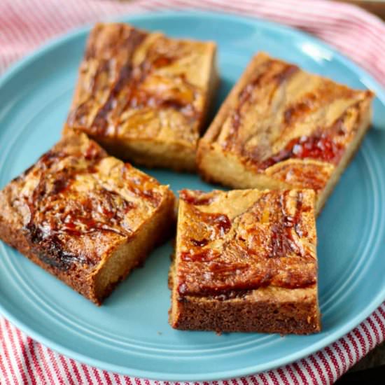 Peanut Butter and Jelly Blondies