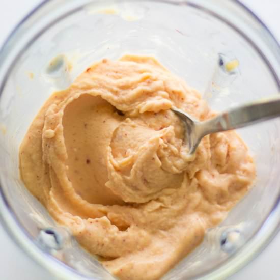 Frozen peach yogurt