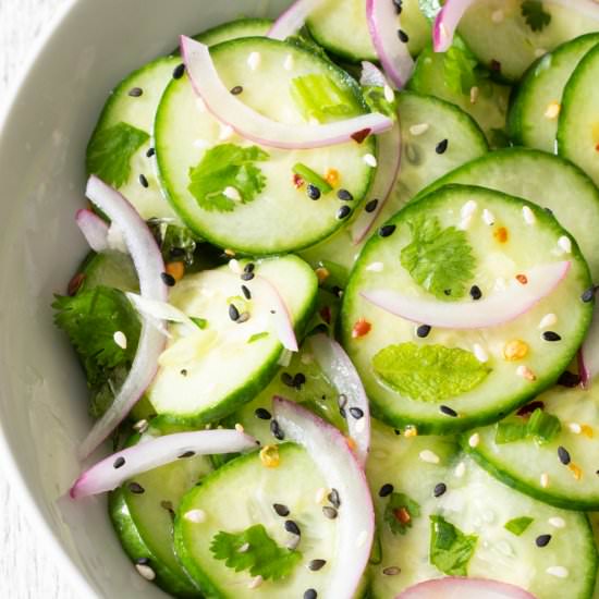 Asian Cucumber Herb Salad