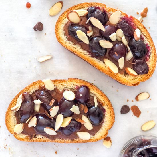 Cherry Chocolate Custard Toast