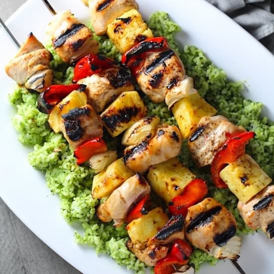 Chinese Chicken & Pineapple Kabobs