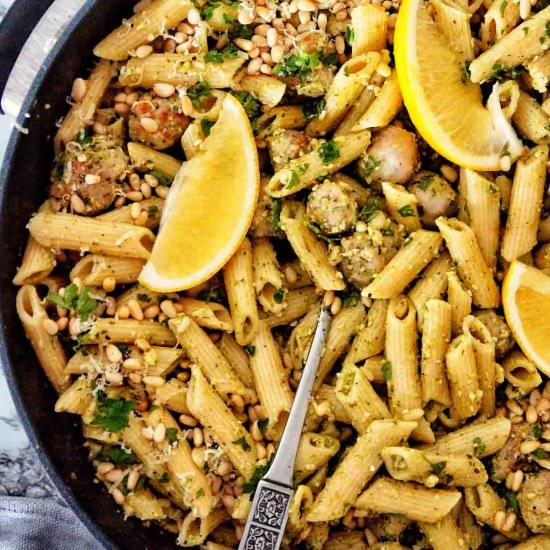 Pesto Pasta with Sausage