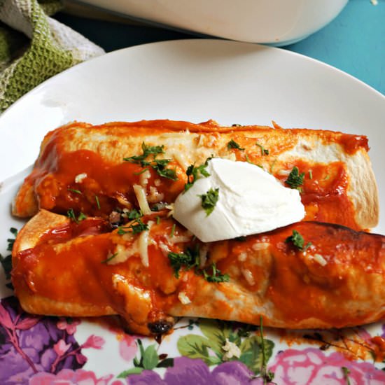 Chicken and Bean Enchiladas