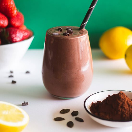 Banana Strawberry Chocolate Smoothi