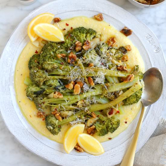 Baked Polenta with Floppy Broccoli