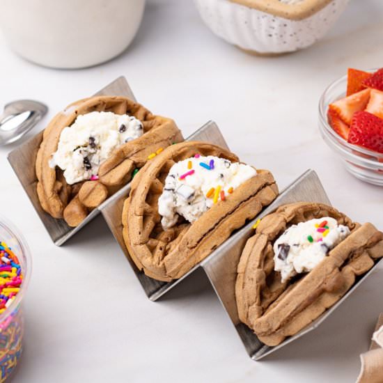 Ice Cream Waffle Tacos