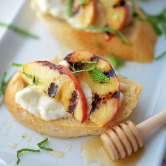 Grilled Peach Crostini
