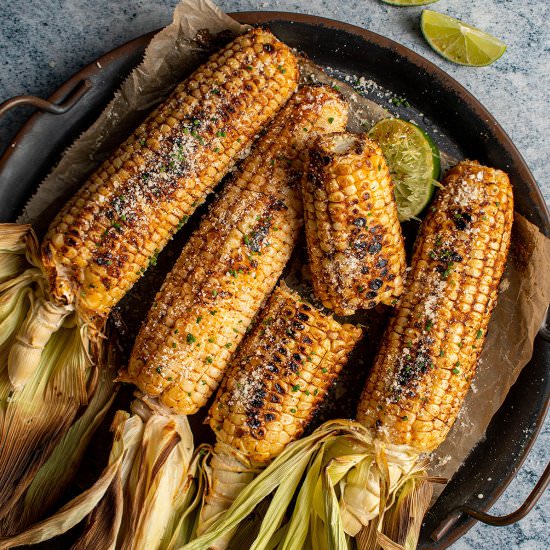 Blackened corn on the cob