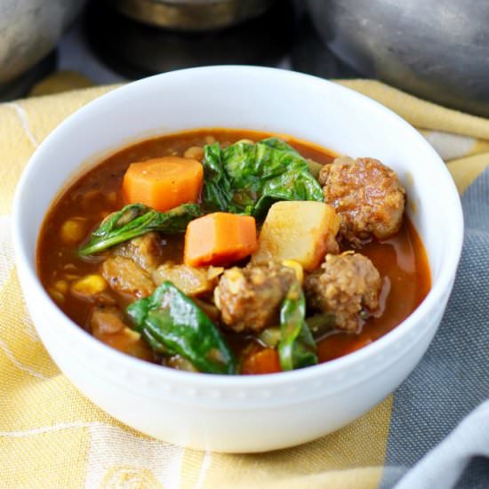 Summer Vegetable Soup with Sausage