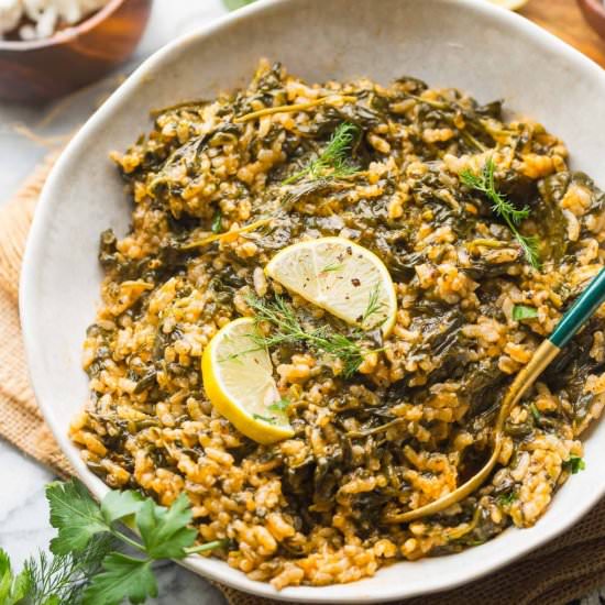 Spanakorizo (Greek Spinach And Rice