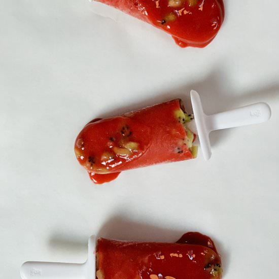 Strawberry and Fresh Kiwi Popsicles