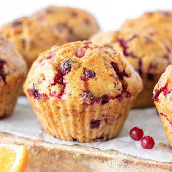 Moist Cranberry Orange Muffins