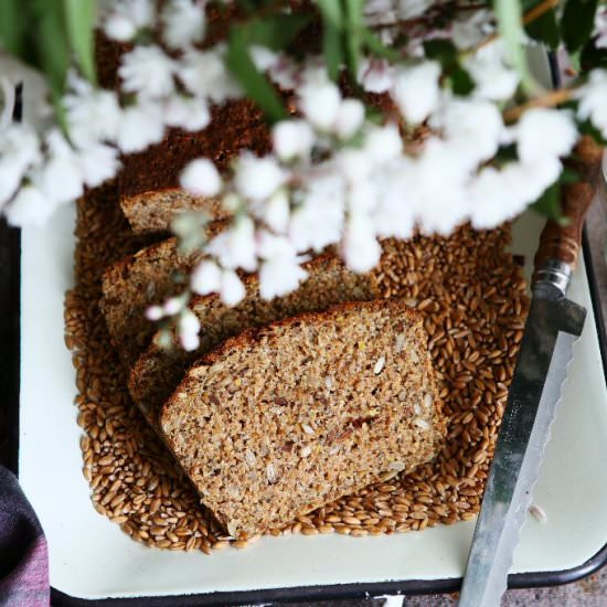 Hearty Whole Spelt Chia Bread