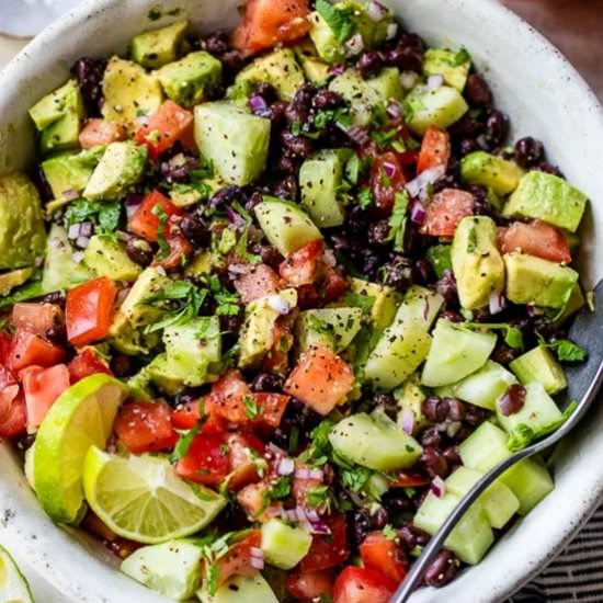 Black Bean, Avocado, Cucumber Salad
