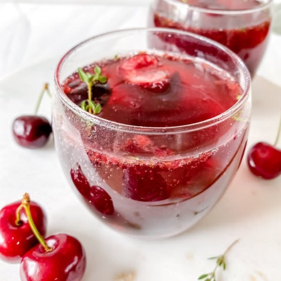 Sparkling cherry mocktail