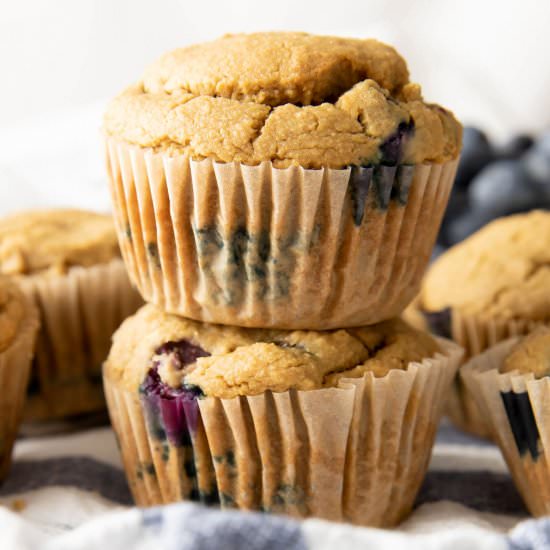 Oat Flour Blueberry Muffins