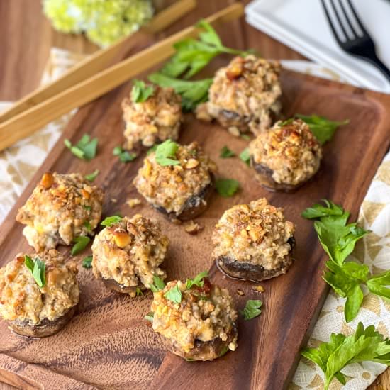 Keto Sausage Stuffed Mushrooms
