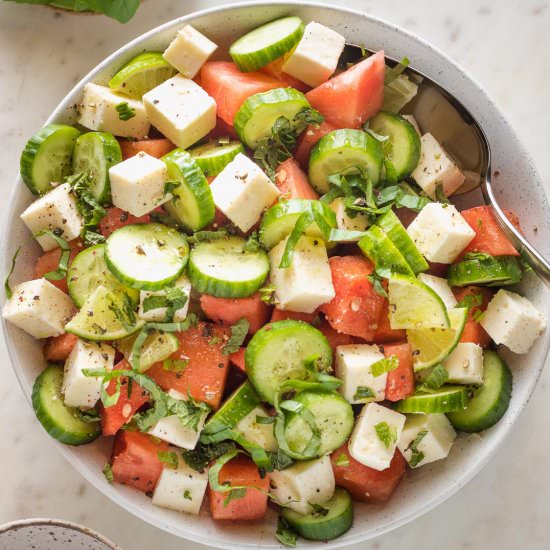 Watermelon Cucumber Salad