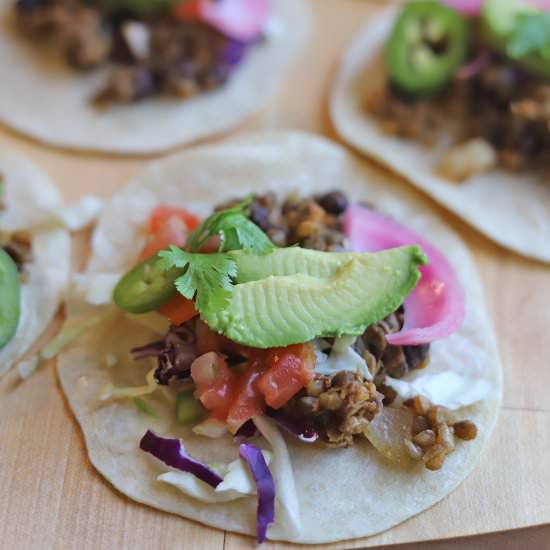 Lentil taco meat