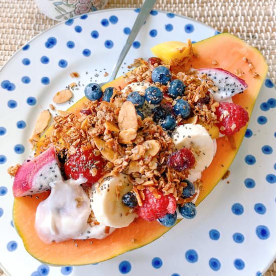 Papaya Boats With Homemade Granola