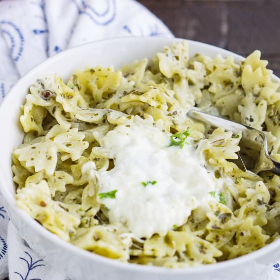 Burrata Basil Pesto Pasta