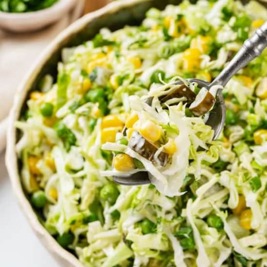 Quick Cabbage Side Salad with Corn