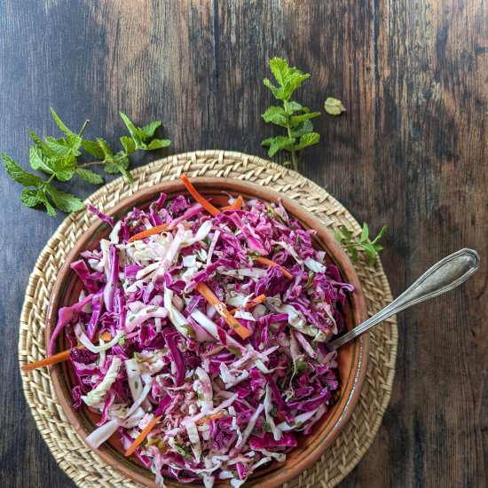 Homemade Coleslaw with Mint