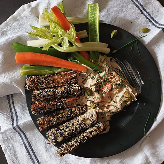 Sesame French Toast with Hummus