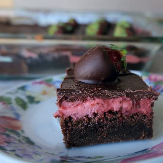 Chocolate Strawberry Brownies