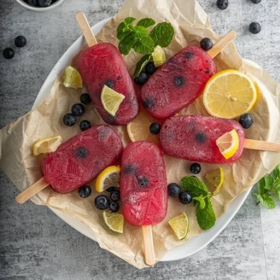 Blueberry Lemonade Popsicles