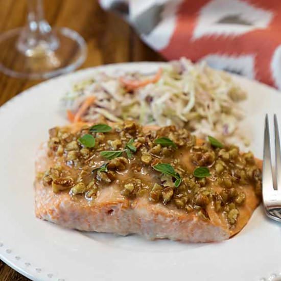 Honey Pecan Crusted Salmon