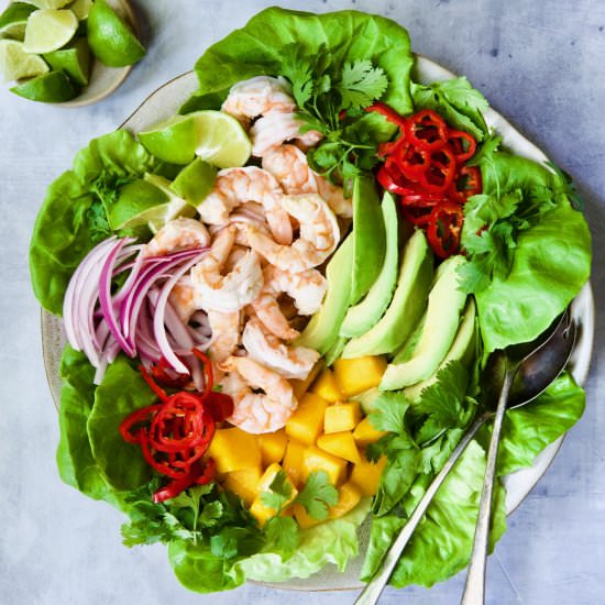 Butter Lettuce Salad with Shrimp