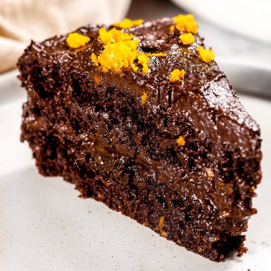 Healthy Chocolate Orange Fudge Cake